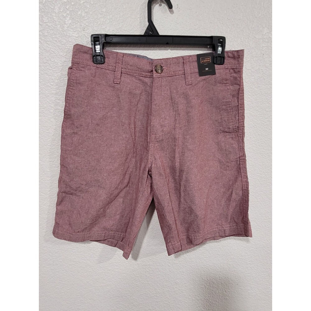 14th &‎ Union Mens Slim Fit Cotton Chino Shorts Dusty Rose Pink Size 30 NEW #10